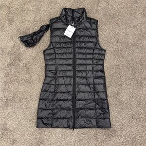 Women's Long Black Puffer Vest